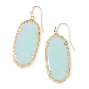 New Kendra Scott Dani Gold Earrings Chalcedony